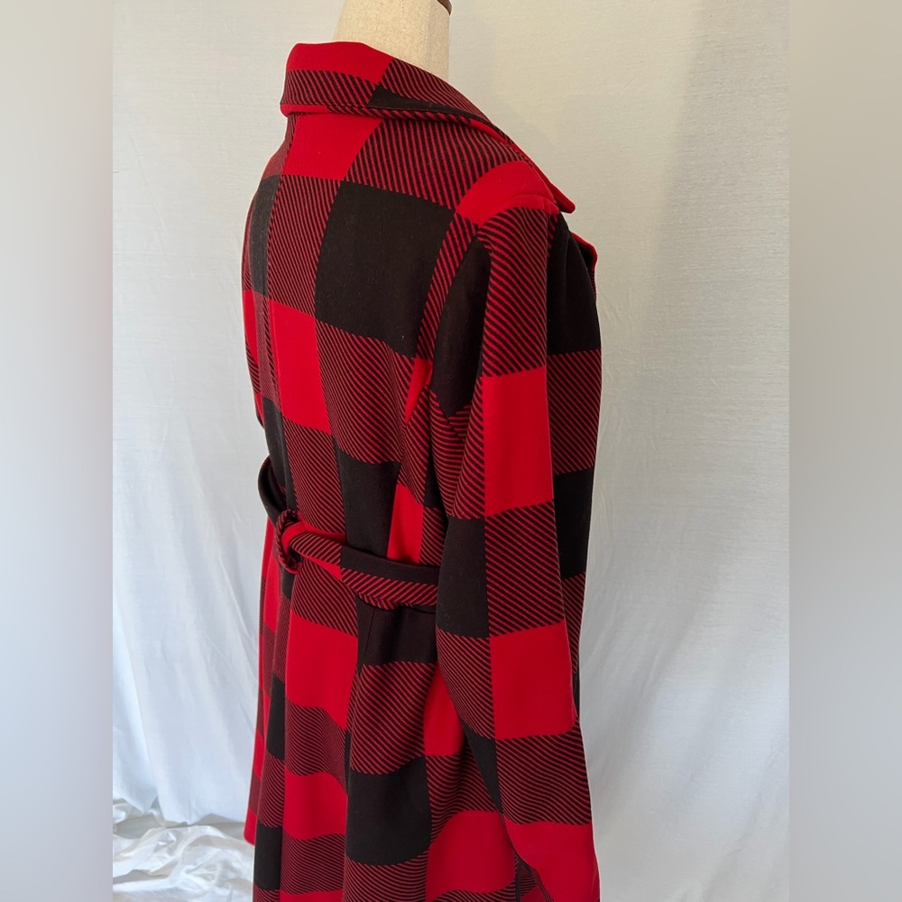 NWT Torrid Red Plaid Tie Waist Wrap Coat Size 3 (22-24) - Picture 12 of 16